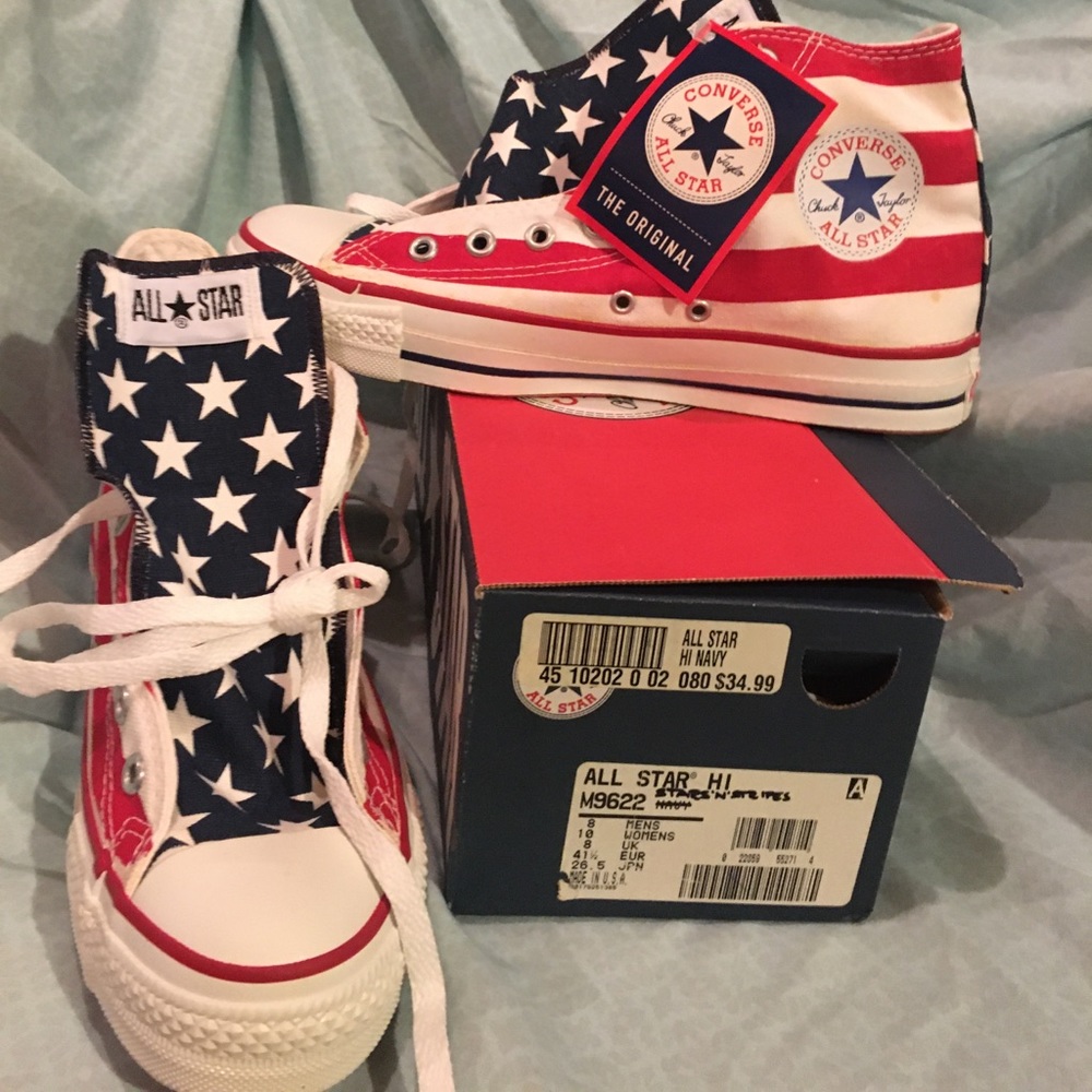 Rare American Flag hi too Converse